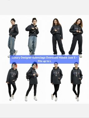 Designer Balenciaga Oversized Hoodie Size S – Fits up to L